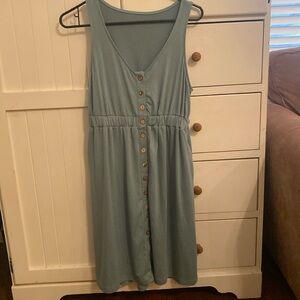 Button Down Teal Dress
